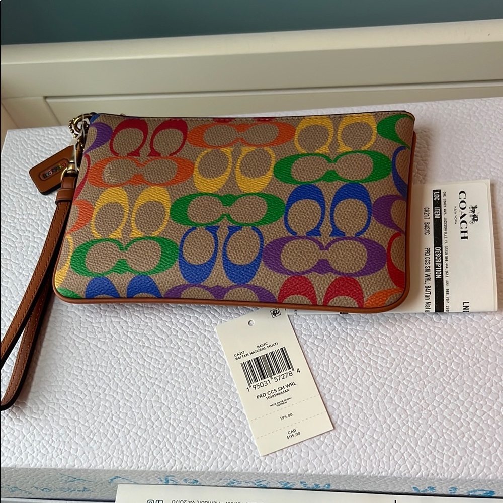 Coach Signature Multicolor Wristlet